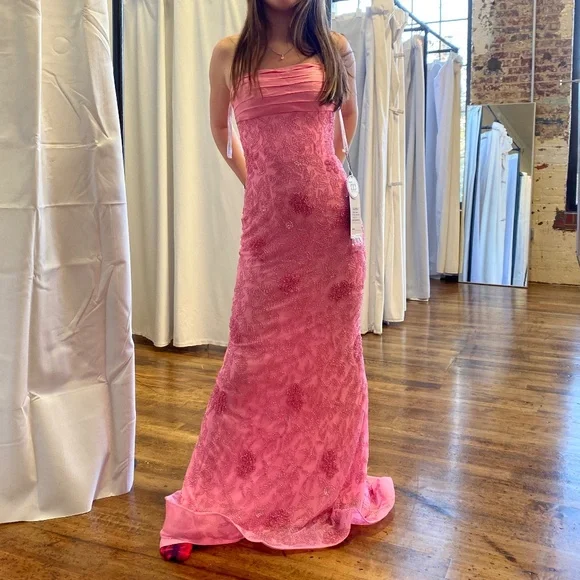 Amarra pink beaded formal gown